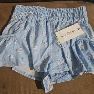 Light Blue Floral Shorts